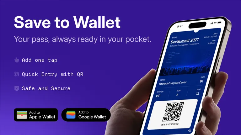 Your event pass, now in Apple Wallet and Google Wallet