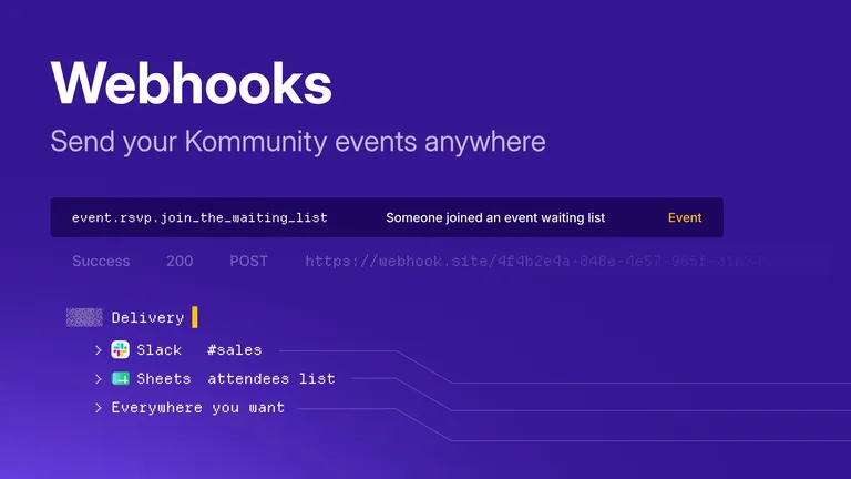 Introducing Webhooks: send your Kommunity events anywhere